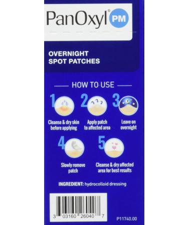 Panoxyl PM Overnight Spot Patches - 40 Count (Pack of 3) | Advanced Hydrocolloid Healing Technology - Buy Online on GoSupps.com