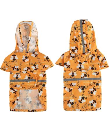 Adjustable Dog Raincoat - Waterproof Lightweight Jacket for Medium Bee Breed with Reflective Strip - Buy Online on GoSupps.com
