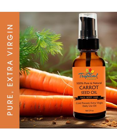 100% Pure Natural Carrot Seed Oil - Cold Pressed Unrefined 2oz for Youthful Skin Hair & Anti-Wrinkle Moisturizing - Buy Online on GoSupps.com