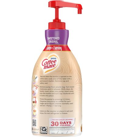 Coffee mate Sweetened Original Liquid Concentrate 1.5 Liter Pump Bottle (Pack of 3) with By The Cup Coffee Scoop - Buy Online on GoSupps.com