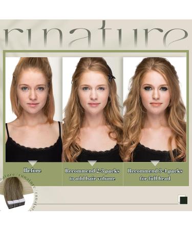 Runature Tape In Extensions | Real Hair Balayage Brown Blonde Ombre | 50g 20.96 cm | Invisible Tape Straight Hair Extensions - Buy Online on GoSupps.com