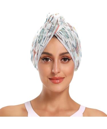 Marine Pattern Dry Hair Cap Set | 2-Piece Quick Drying Towel & Button Headband | Super Absorbent & Soft Comfort - Buy Online on GoSupps.com