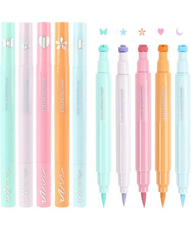 Liquid Colored Eye Liner - Waterproof Quick-Drying Sweat-Proof Eye Liner Stamps - Long-Lasting Colorful Face Stamps Star Moon Heart Shape Eye Stamp Liners Tool Set for Eye Face Makeup - Buy Online on GoSupps.com