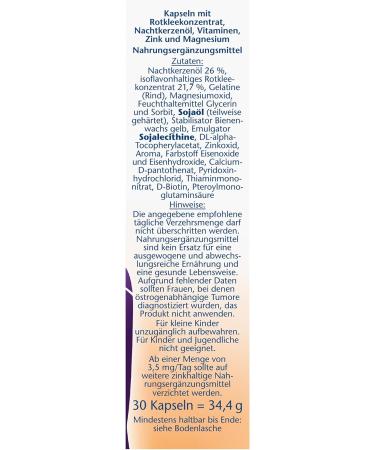 Double Heart Meno Rotklee & Night Cander Oil with Biotin - Women s Menopause Nutrients - 30 Capsules (2 Pack) - Buy Online on GoSupps.com