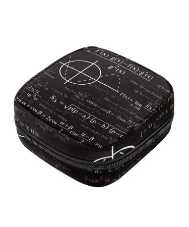 Menstruation bag with zipper women's napkin bag tampons collective bags for women and girls (mathematics and physics formula)