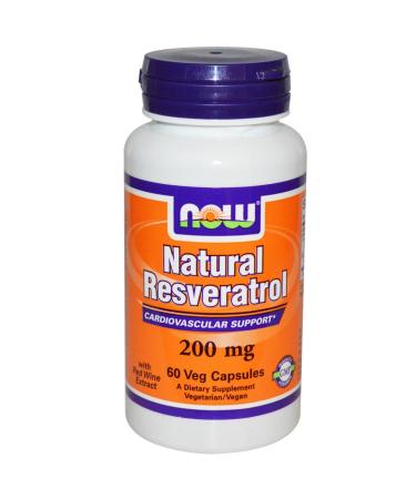 Now Foods Natural Resveratrol 200 mg 60 Veg Capsules