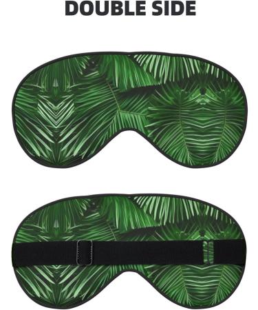 Cute Green Palm Leaves Eye Mask - Double-Sided Sleep Mask for Ultimate Light Blocking & Comfort | Enhance Sleep Quality - Buy Online on GoSupps.com