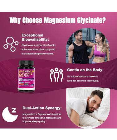 300mg Magnesium Glycinate 60 Vegetarian Capsules High bioavailability and Stomach Friendly Formula Essential Mineral Supplement for Easy Absorption Muscle Sleep and Heart Health - Buy Online on GoSupps.com