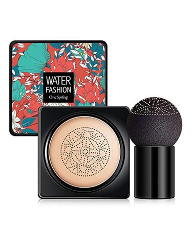XIANGMENG Water Fashion CC Cream Air Cushion Mushroom Head Foundation CC Cream Concealer Moisturizing Makeup BB Cream Long Lasting Matte & Oil Control & Keep Skin Refreshed Suitable for All SKins