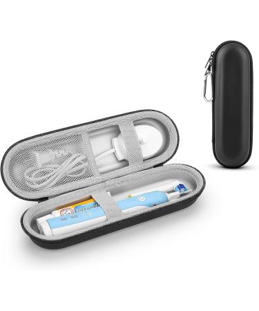 Anywest travel case for electrical teeth for brown oral b for oral-b pro for Sonicare Electric Toothbrush with storage accessories portable hard shells silver colors/black black travel accessories