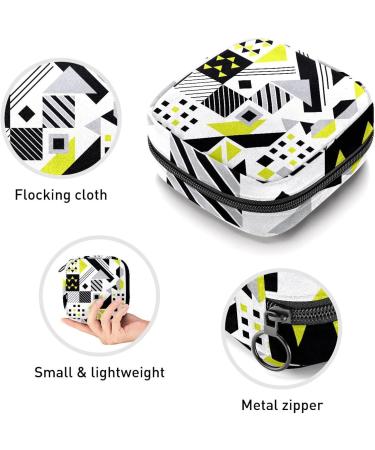 GIAPB Period Bag - Abstract Geometric Plaid Color Sanitary Napkin & Makeup Storage Pouch - Buy Online on GoSupps.com