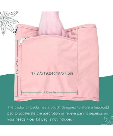 Organic Castor Oil Pack Kit 2 Reusable Compress Wraps for Liver Health & Stress Relief | Etheric Oils Compression | Pink - Buy Online on GoSupps.com