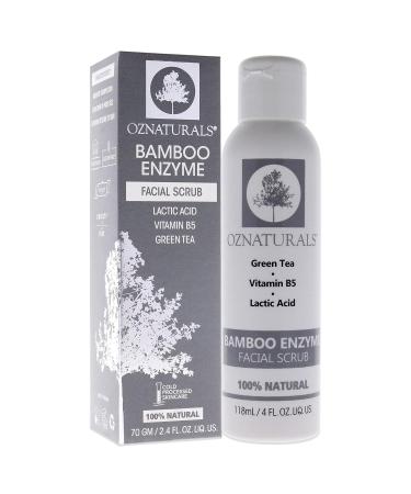 OZNATURALS Bamboo Enzyme Exfoliating Facial Scrub - Natural Pore Cleanser with Vitamin B5, Lactic Acid, Green Tea - Gentle Face Exfoliator for Acne Prone Skin - Women and Men - Buy Online on GoSupps.com