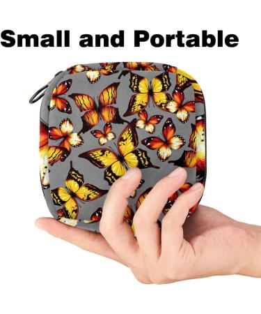 Muooum Menstrual Artery Bag - Zipper Women's Bandage Bag for Tampons | Orange Butterfly Pattern - Buy Online on GoSupps.com