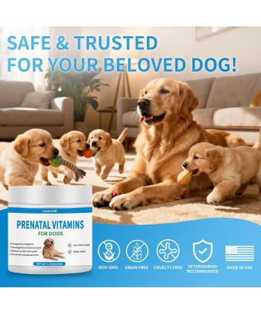 Prenatal Vitamins for Dogs - Aids Healthy Gestation Puppy Development & Milk Production - Packed with Folic Acid Calcium Iron & Key Vitamins - Ideal for Pregnant and Nursing Canines - Buy Online on GoSupps.com