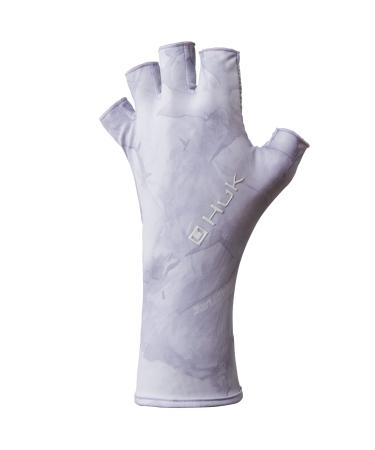 HUK Mens Sun Glove | Quick-Drying Fingerless Fishing Gloves Mossy Oak Drift Large-X-Large