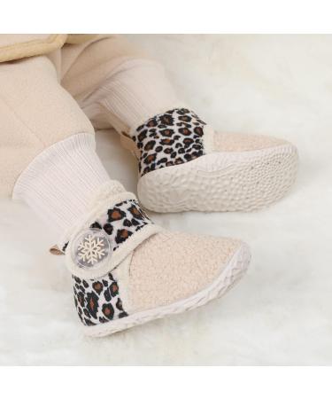 JIASUQI Baby Booties Toddler Winter Boots Slippers 18-24 Months Leopard - Anti-Skid Crib Shoes - Buy Online on GoSupps.com