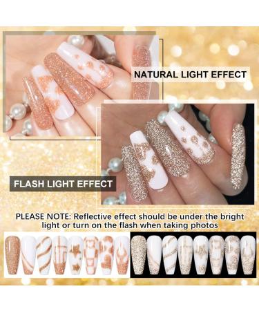 Supwee Champagne Reflective Gel Liner - Holographic Nail Art Glitter Gel for Fine Line Painting - 10ml - Buy Online on GoSupps.com