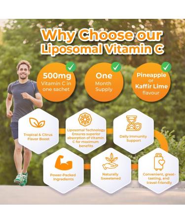 Liposomal Vitamin c Enhanced with Pineapple Extract (20 sachets) - Buy Online on GoSupps.com