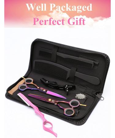 Professional Purple Dragon Hair Scissors Set - 5.5 Inch Iridescent Hairdressing Shears for Men & Women | Sharp Barber Tools for Beginners - Buy Online on GoSupps.com