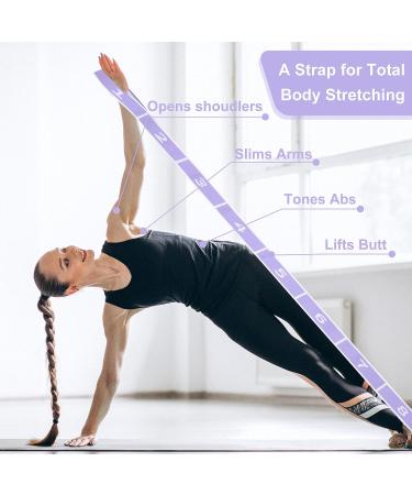 Buy Ablelo Yoga Stretching Strap - 8 Loops for Effective Stretching | Ideal Yoga Accessory for Pilates Gymnastics & Dance - Purple - Buy Online on GoSupps.com