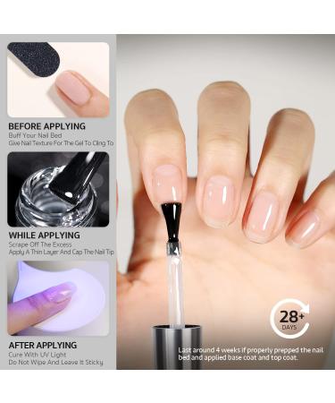 GAOY 16ml Gel Base Coat - No Wipe Clear Foundation | Long Lasting UV Gel Nail Art DIY - Buy Online on GoSupps.com