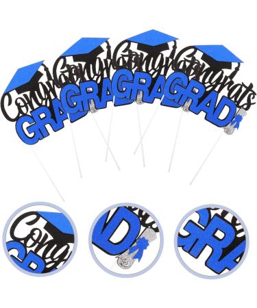 Artibetter 4pcs Graduation Row Cupcake Food Decorations Graduation Cupcake Toppers 2023 Appetizer Picks for Graduation Party 2023 Graduation Party Supplies Dessert Picks Make up Paper Blue 17X13.5CM - Buy Online on GoSupps.com