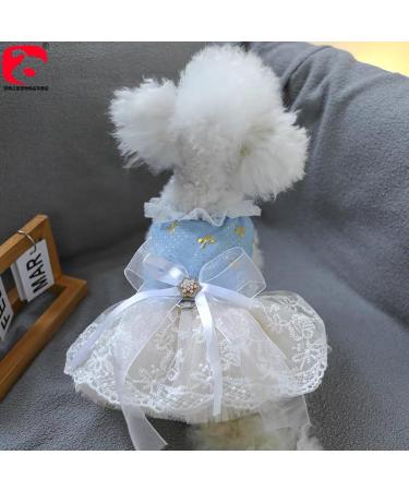 BT Bear Small Dog Clear Tutu Princess Dress - Light Blue XS for Puppies & Cats - Perfect for Weddings & Special Occasions - Buy Online on GoSupps.com