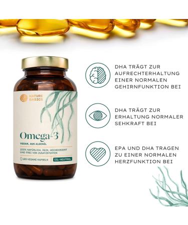 Veganes Omega 3 Algen l - 120 Hochdosierte Kapseln f r Gehirn Augen & Herz | 4 Monate Unterst tzung | Reinheit Laborgepr ft - Buy Online on GoSupps.com