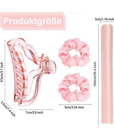 Lock Winder Overnight | Heatless Curlers Headband | Silk Curling Ribbon for No Heat Curls | DIY Soft Headband Styling Tool for Long & Medium Hair - Pink - Buy Online on GoSupps.com