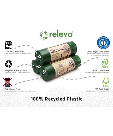Relevo 30-Piece 100L Garbage Bags - 100% Recycled & Eco-Friendly Shipping Worldwide - Buy Online on GoSupps.com