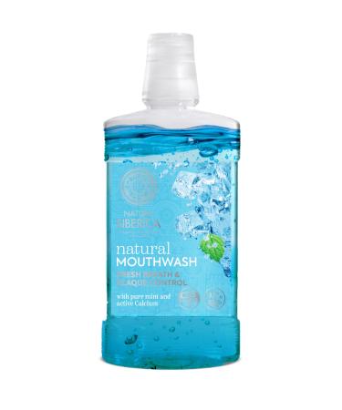 Eurobio Lab Natura Siberica Natural Mouthwash with Pure Mint & Active Calcium natural mouthwash for plaque control and fresh breath with limonnik nanai and honeysuckle 520 ml