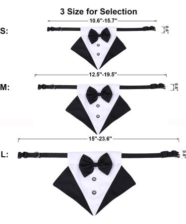 Formal Dog Tuxedo Bandana Collar with Bow Tie - Large Black - Buy Online on GoSupps.com