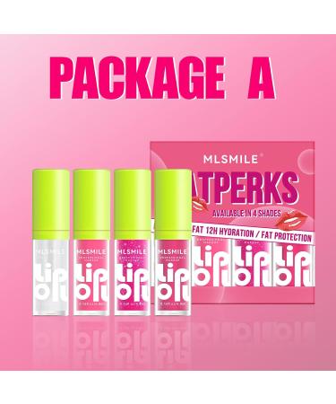 4 Colors Fat Lip Oil Set - Hydrating Lip Gloss & Plumper | Non-Sticky Long-Lasting Shine for Smooth Lips - Buy Online on GoSupps.com