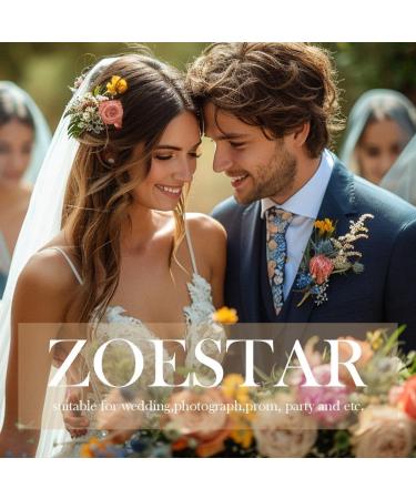 Zoestar Flower Wedding Hair Combs Silver Beads Bridal Hairpiece Rhinestone Leaf Hair Accessories for Women and Girls - Buy Online on GoSupps.com