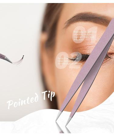 Sonnorel Precision Tweezers Set - Piece of 3 Colorful Professional Tweezers - Handy Carry Pouch - Superior Stainless Steel Tweezer Set - Splinters Eyebrows Face or Ingrown Hair - Buy Online on GoSupps.com