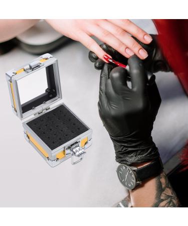 Luxshiny Nail Drill Grinding Bit Holder Box Professional Nail Polish Head Storage Box Nail Tools Organizer Container Display Storage Box Rack Manicure Tool for Salon Yellow - Buy Online on GoSupps.com