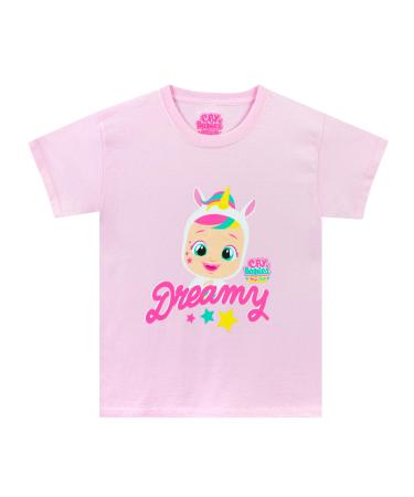 Cry Babies Magic Tears T-Shirt Girls | Dreamy Doll Kids T-Shirt | Ages 2 to 8 Years | Comfy Cotton Kids Clothing | Official Merchandise 3-4 Years Pink