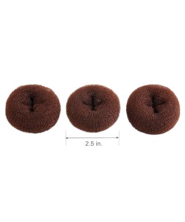CLOTHOBEAUTY Extra Small Kids Hair Bun Donut Maker - 3 Piece Set | Ring Style Chignon Doughnut Shaper for Short and Thin Hair - 2.5 inches Brown - Buy Online on GoSupps.com