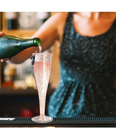 6PC MR.FOAM Disposable Rose Gold Glitter Plastic Champagne Flutes - Perfect for Parties and Special Occasions - Buy Online on GoSupps.com