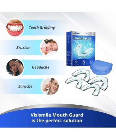 Visismile Professional Dental Night Guard for Teeth Grinding - 2 Sizes Pack of 4 with Hygiene Case | Stops Bruxism & Clenching - Buy Online on GoSupps.com