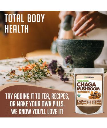 XPRS Nutra Organic Chaga Mushroom Powder - USDA Certified - Immune Support Superfood (4 oz) - Buy Online on GoSupps.com