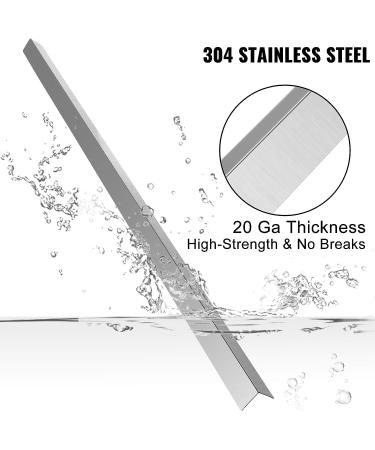 VEVOR Stainless Steel Corner Guards 0.5 x 0.5 x 48 inch Metal Wall Corner Protector Pack of 5 Corner Guards 20 Ga 304 Stainless Corner Guard with 90-Degree Angle for Wall Protection and Decoration - Buy Online on GoSupps.com