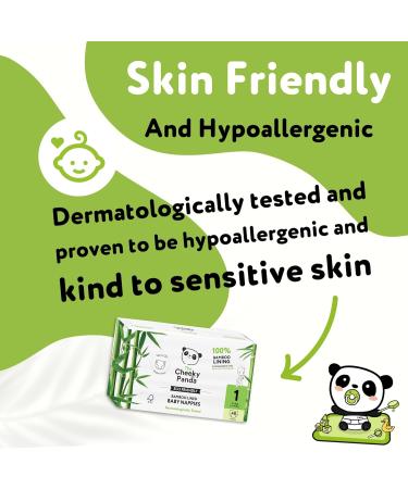 Buy The Cheeky Panda Bamboo Baby Diapers Size 1 (2-5kg) 48 Super Absorbent Sustainable Diapers for Sensitive Skin Up to 12 Hours Leak Protection - Buy Online on GoSupps.com