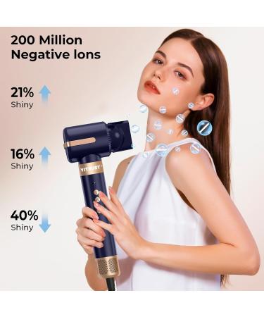 Buy 7-in-1 Hair Dryer Brush & Auto Air Curler | 110 000 RPM Ionic Styler - Professional Blue Hot Brush for Effortless Curls - Buy Online on GoSupps.com