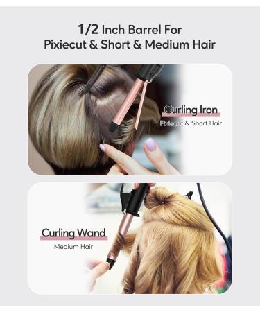 Travel Size Curling Iron - Dual Voltage Mini Curler for Short Hair 1/2 Inch Ceramic Barrel with Keratin & Argan Oil - Perfect for On-the-Go Styling - Buy Online on GoSupps.com