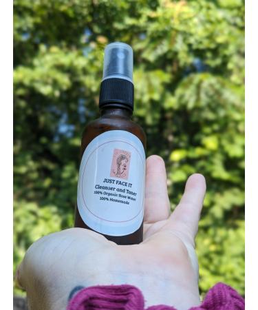 Liv Freely Organic Facial Cleanser and Toner 100% Rose Water 14 oz Brown