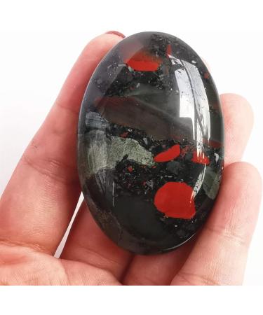 Buy Manekieko Natural African Bloodstone Worry Stones - Oval Healing Crystals for Massage & Energy - International Shipping Available - Buy Online on GoSupps.com