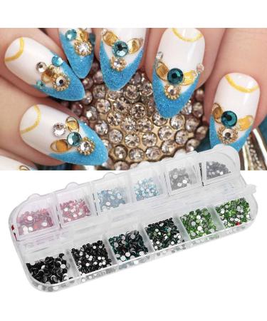 12 Grids Nail Art Rhinestones DIY Nail Decoration Glitter Beads Manicure Tool with Fashionable Design Safe Material for Nails (Rhinestone 6#) - Buy Online on GoSupps.com