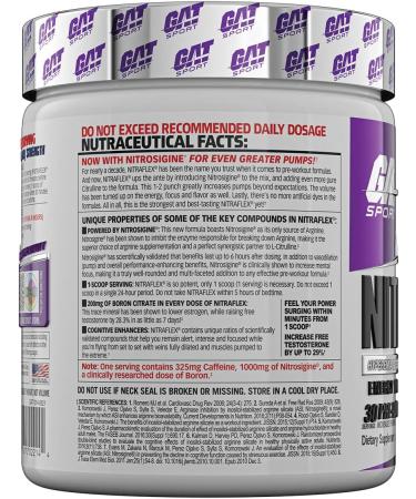 GAT Sport Nitraflex Advanced Pre-Workout Powder - Grape Flavor | Boost Energy, Strength & Performance | Creatine-Free | 30 Servings - Buy Online on GoSupps.com